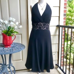 JNY lace waistband vintage halter dress